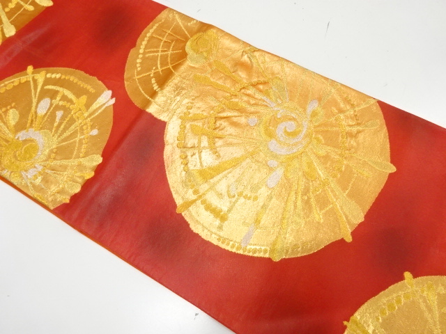 JAPANESE FUKURO OBI / WOVEN ABSTRACT FLOWER